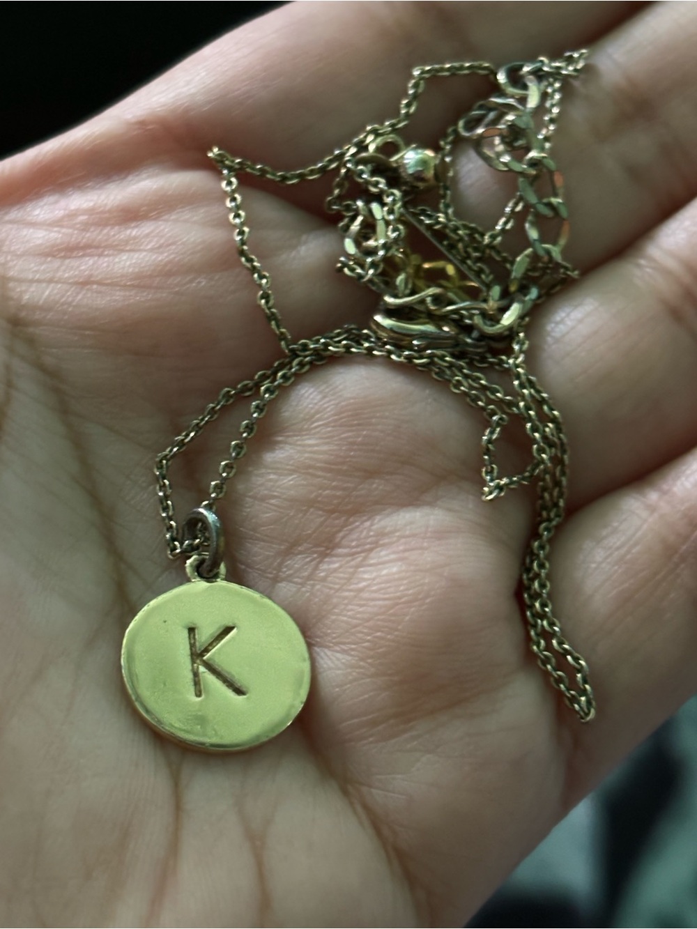 kate spade Gold Disc Necklace with 'K' Initial